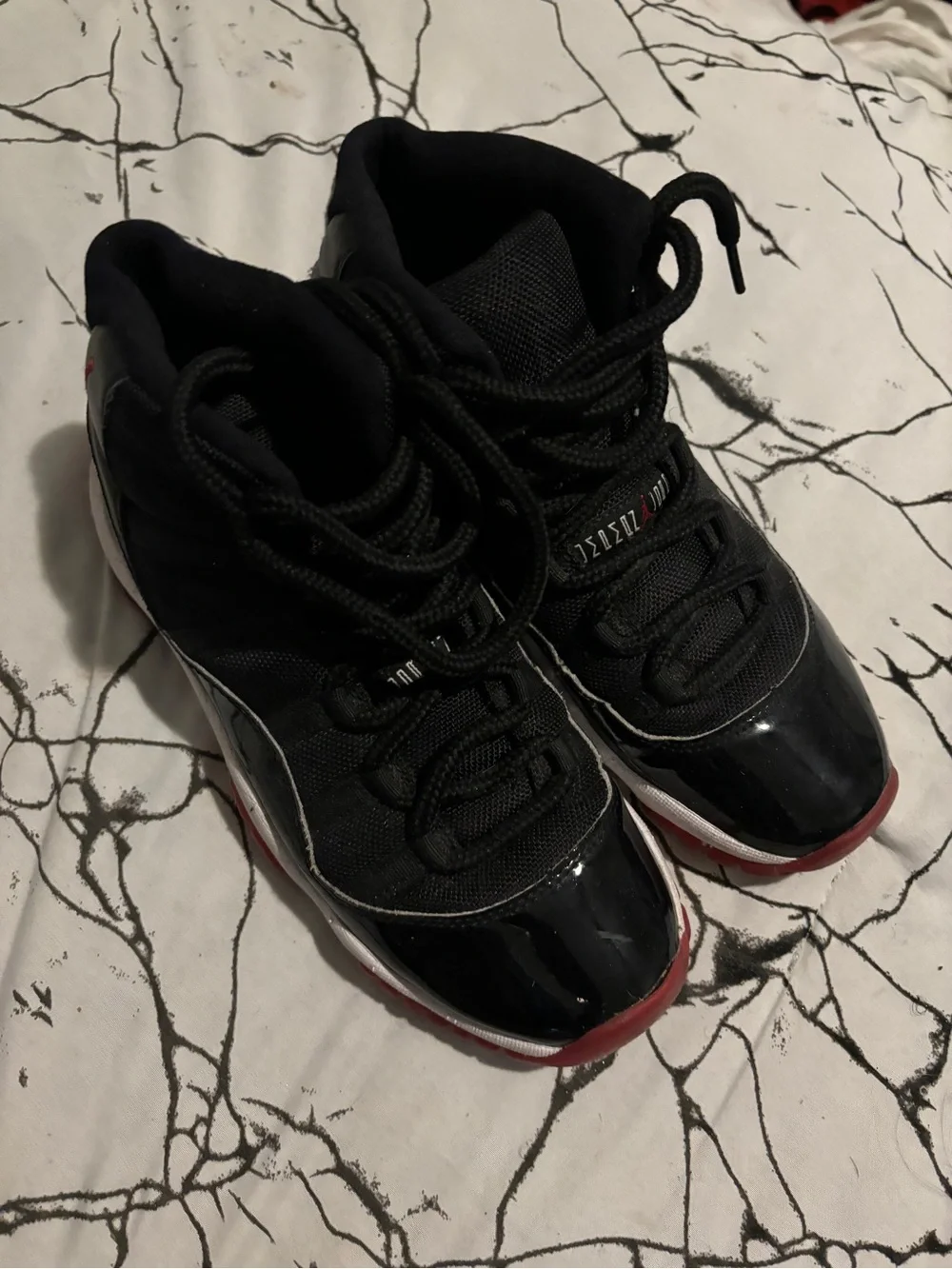 Jordan Black and Red High-Top Basketball Sneakers